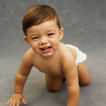 Crawling baby in Lovekins TriplePro Bio nappy