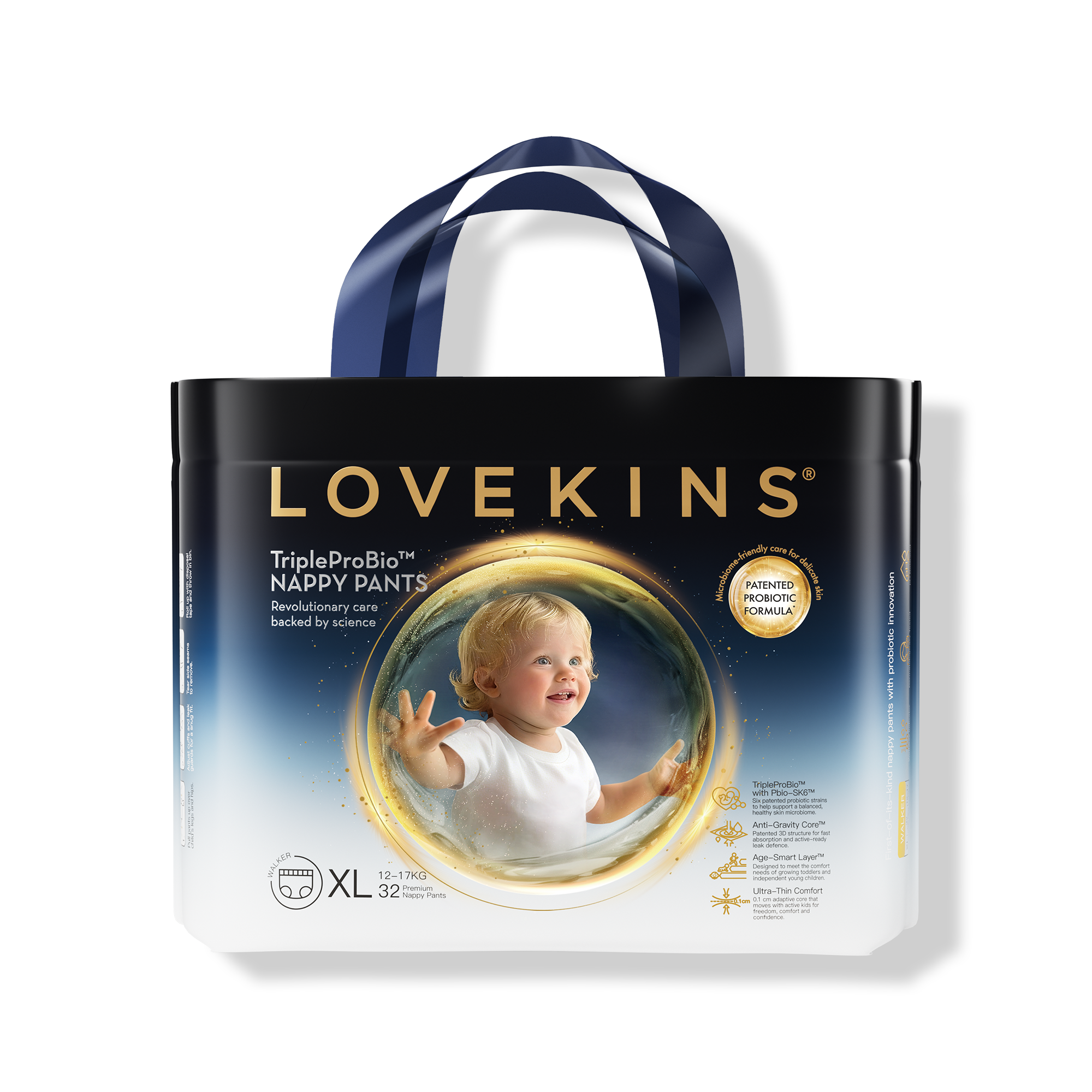 Lovekins TriplePro Bio Walker Nappy Pants (XL) pack front